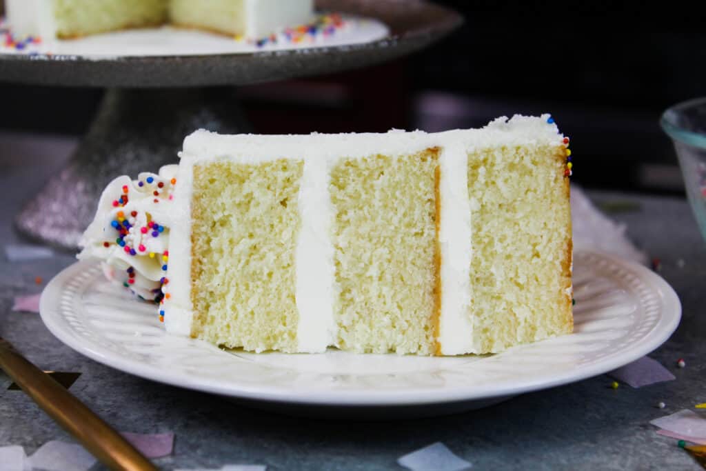 Image of 4-inch cake layers stacked to form a mini smash layer cake