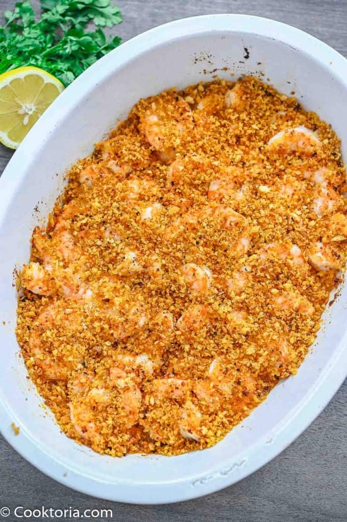 Close-up of crispy grilled shrimp