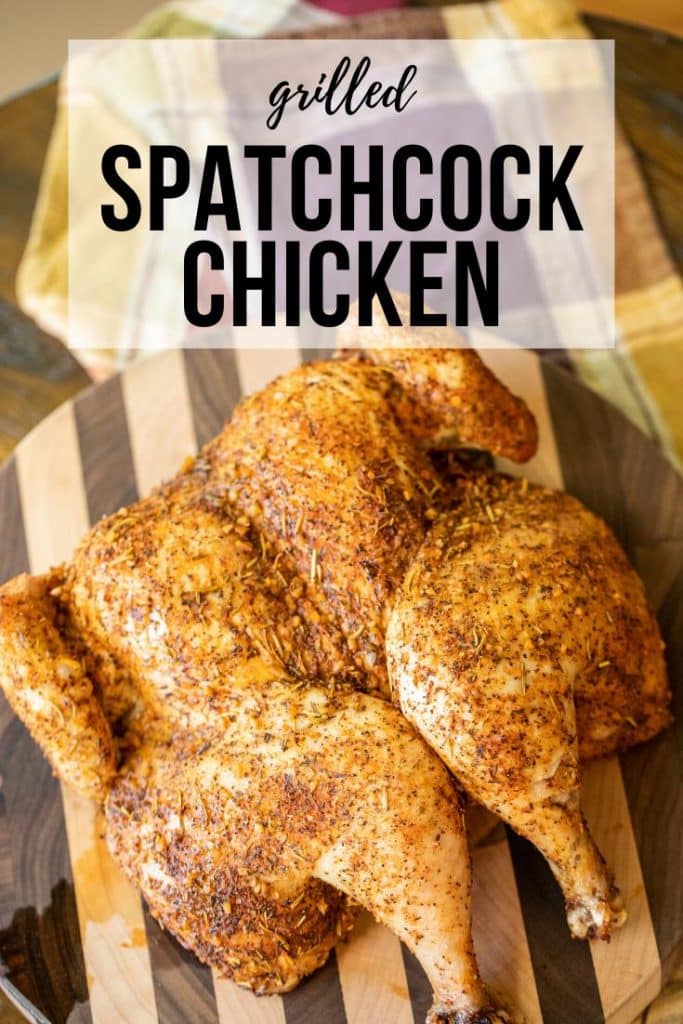 seasoned spatchcock chicken on the grill