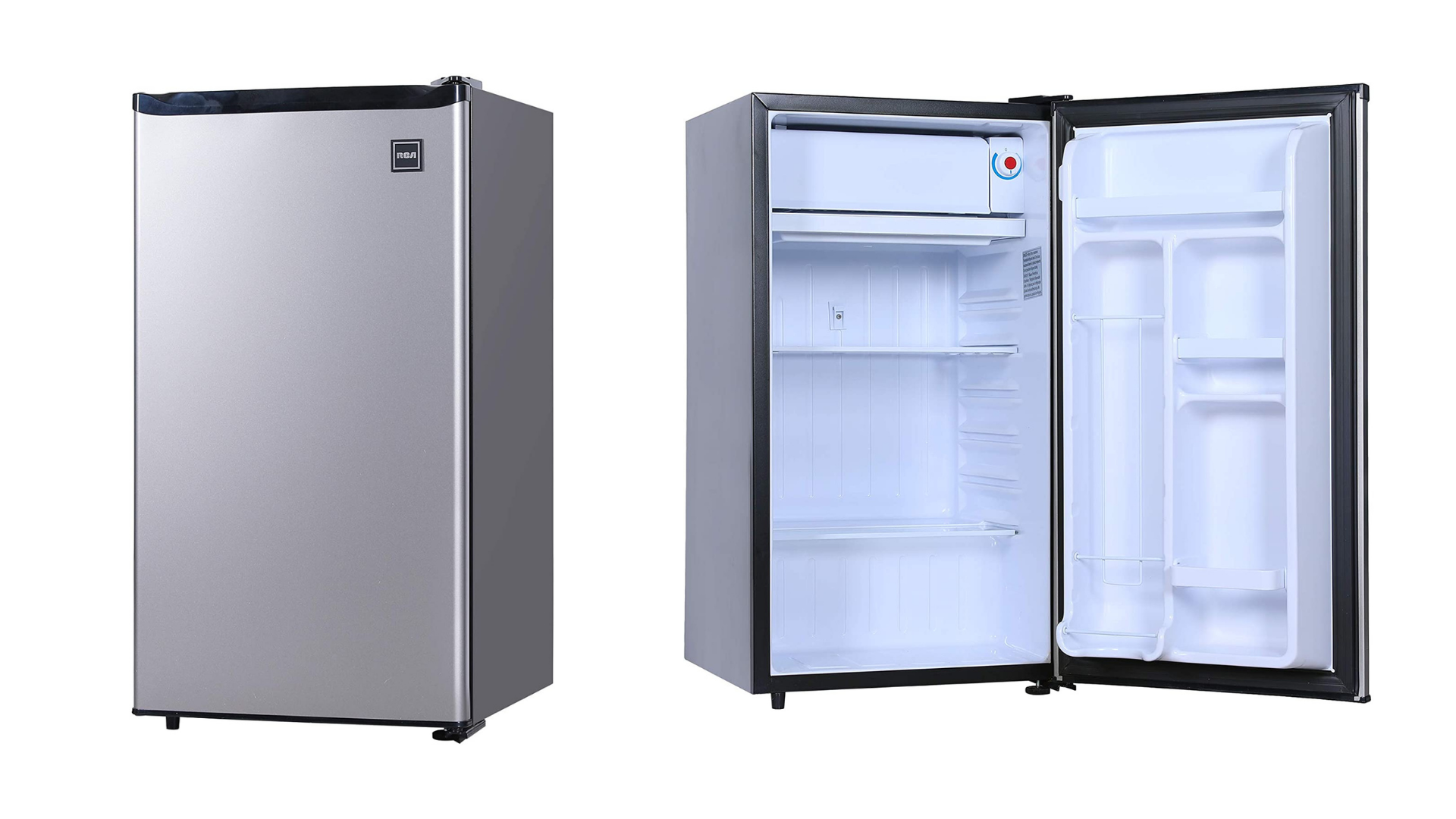 It also has a small freezer compartment but still has enough space to hold the ice tray and pizza box.