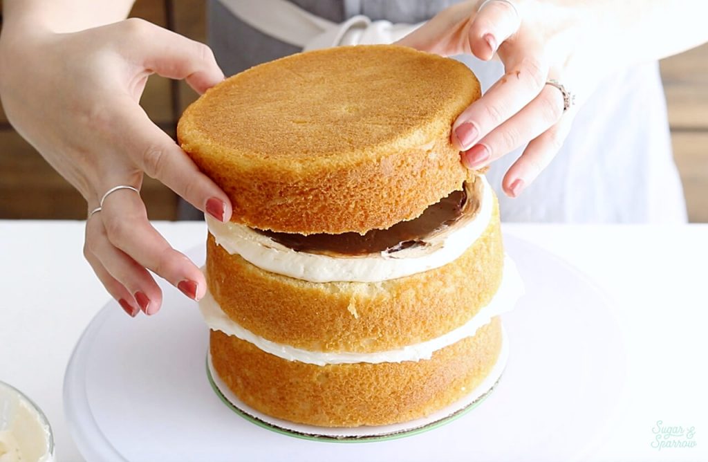 how to layer a cake