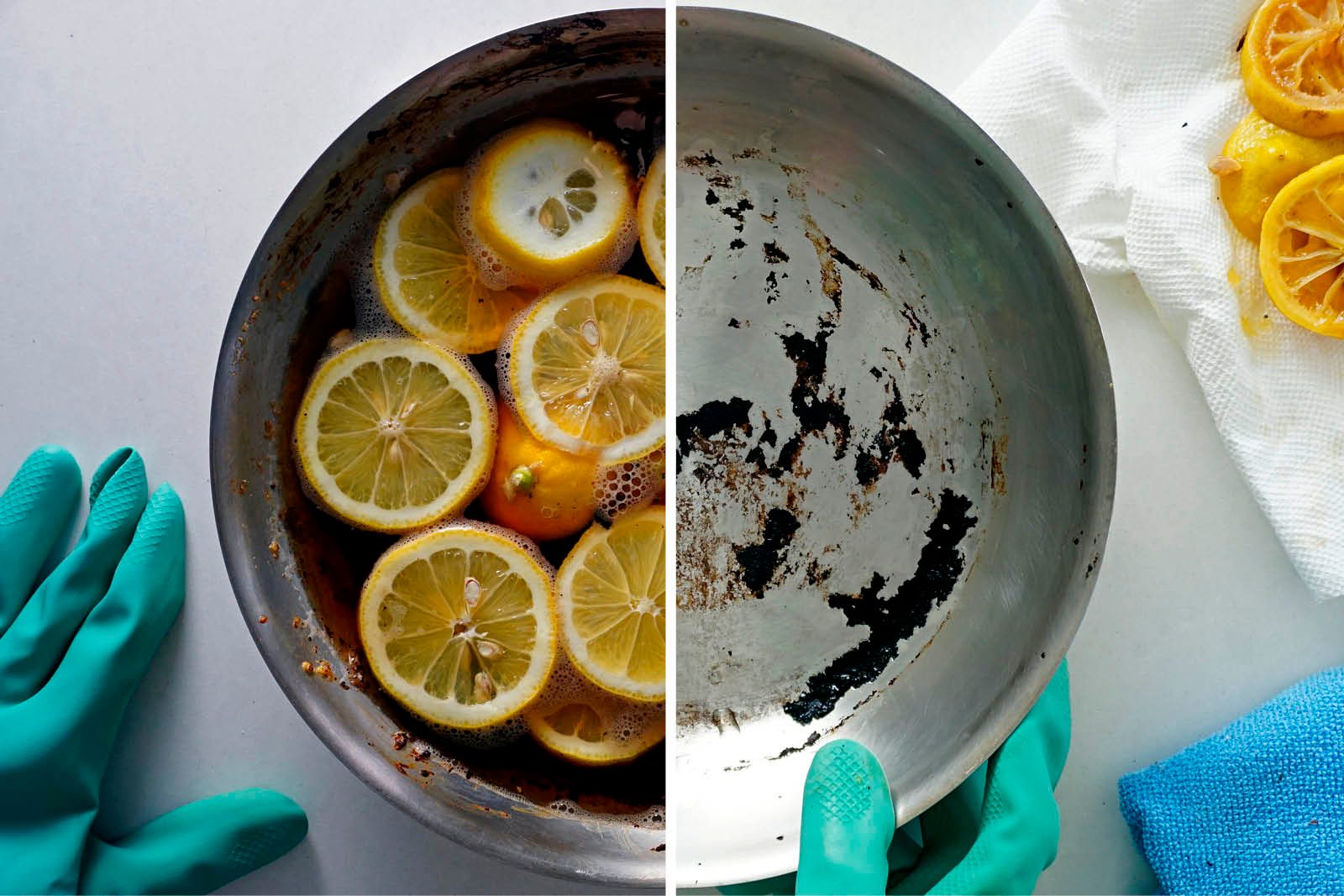 Lemon cleaning pan