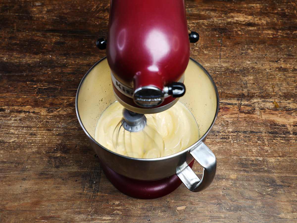 Beating Egg Yolks with Red Stand Mixer