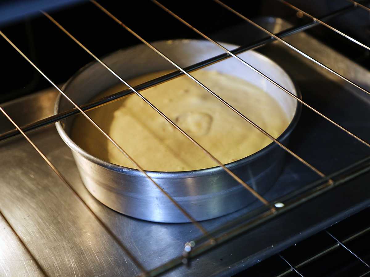 Tres Leches Cake in Oven