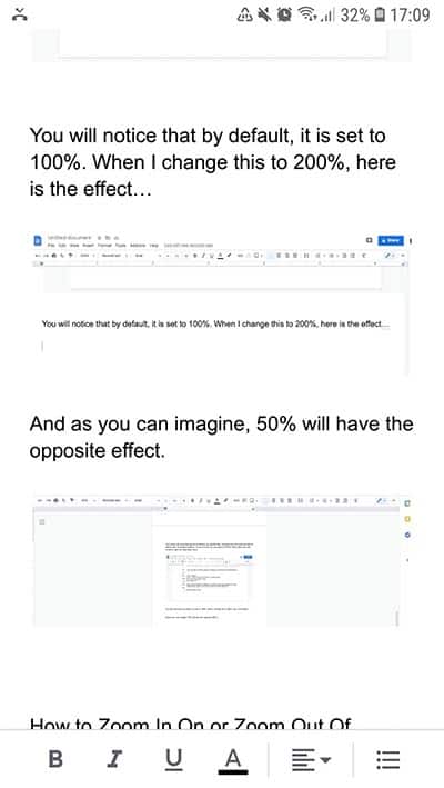 How to Zoom in on Google Docs