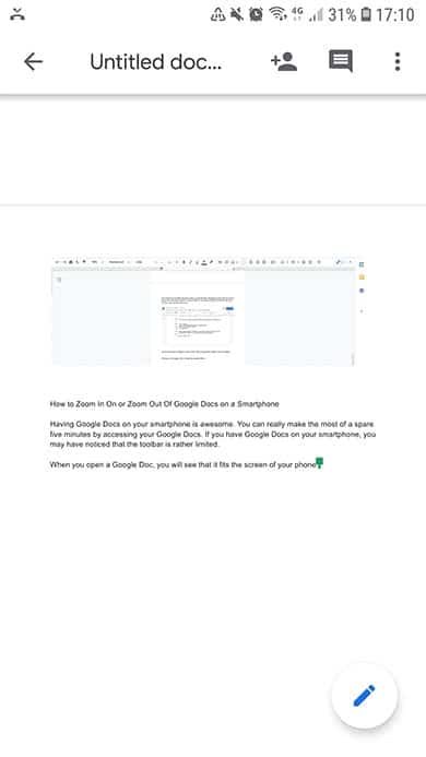 How to Zoom in on Google Docs