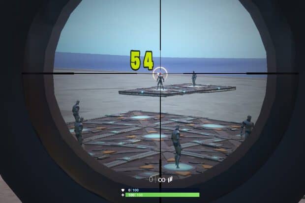 Shoot a bot in the head with a scoped assault rifle
