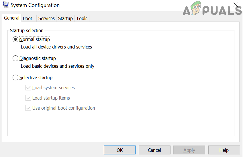 4 select normal startup in the system configuration 6