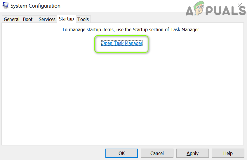 7 click on open task manager in the system configuration 9