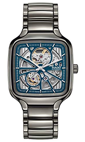 Rado True Square Swiss Automatic Watch with Ceramic Strap, Silver, 21 (Model: R27083202)