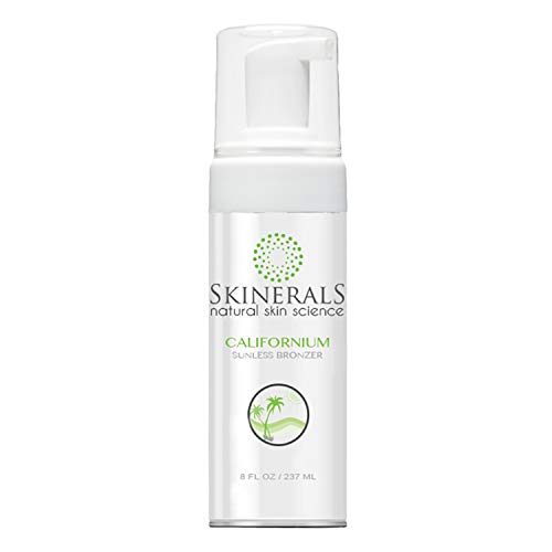 Skinerals Californium Self Tanner Mousse - Sunless Bronzer with Organic and Natural Ingredients for Fake Tan, 8 Oz Bottle
