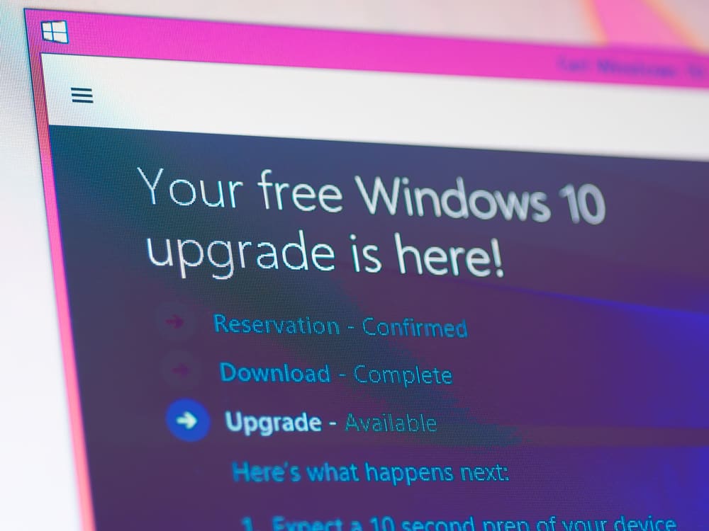 Update screen of Microsoft Windows 10