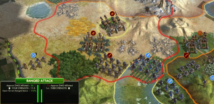 Example of Zone of Control in Civ 5