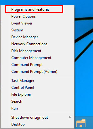 Windows X Windows 10 menu