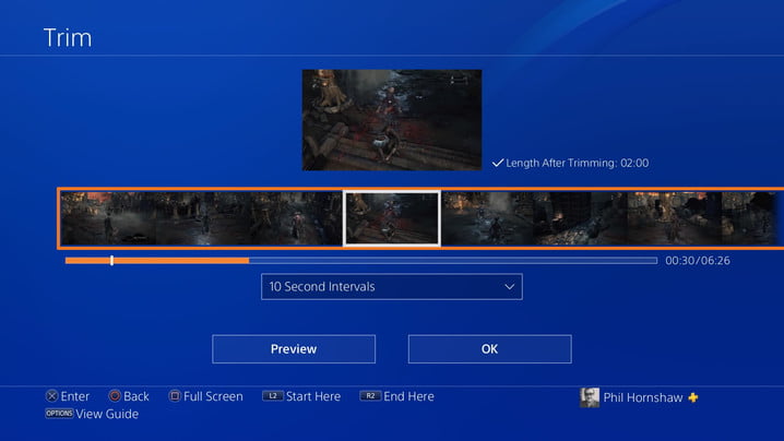 cut menu how to record gameplay video on ps4