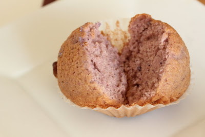 photo of a cupcake cut in half