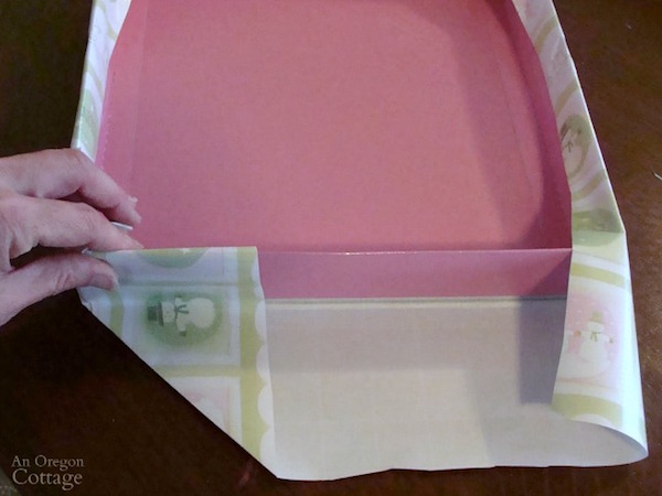 How to wrap a box with a lid, step 2