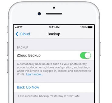 enable iCloud backup