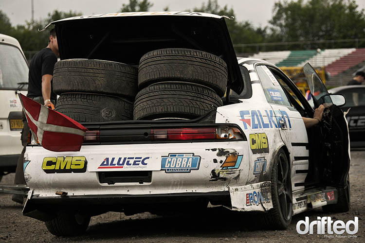white jzx90 track tires burnt rubber