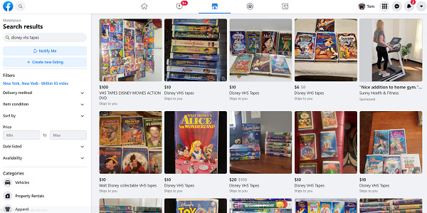 Facebook-marketplace-Disney-VHS-movies