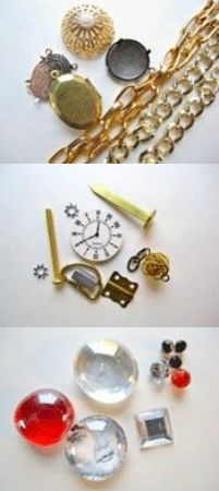 You can use many different items to make steampunk jewelry!
