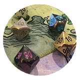 Metal percentile dice from dungeon dice