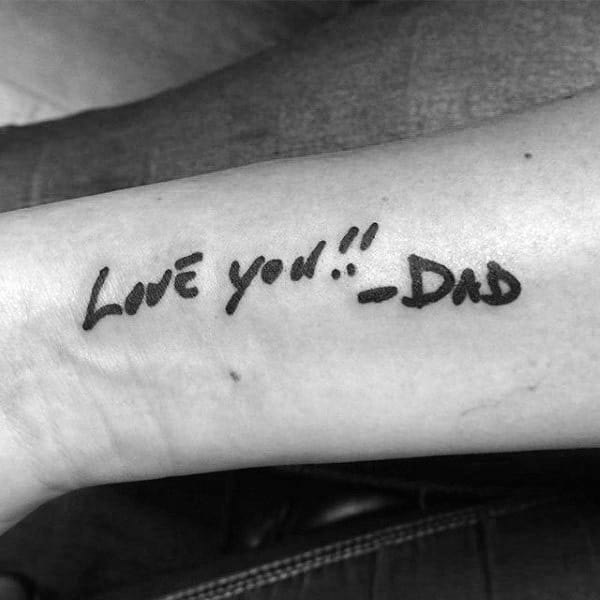 Mens Forearms Love You Dad Tattoo