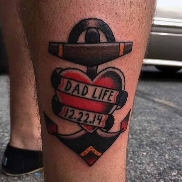 Mens Legs Dads Tribute Tattoo