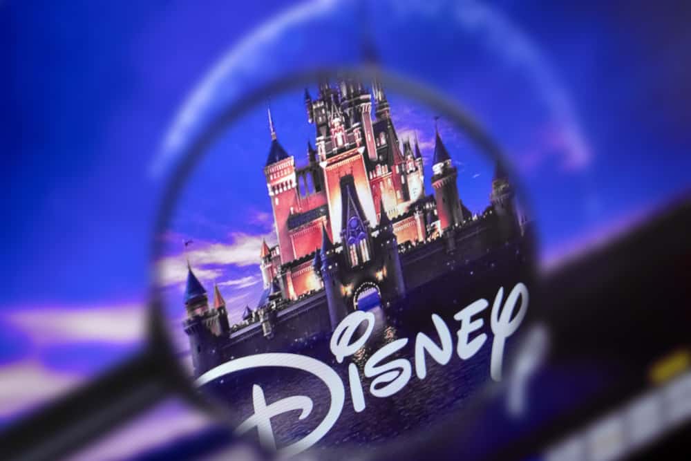 home page of the Disney site, view through a magnifying glass