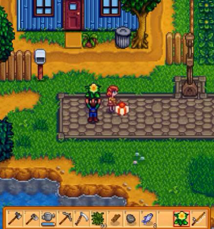 Giving daffodils in Stardew Valley