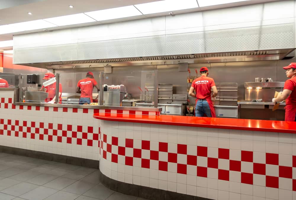 The newly opened five guys burger restaurant