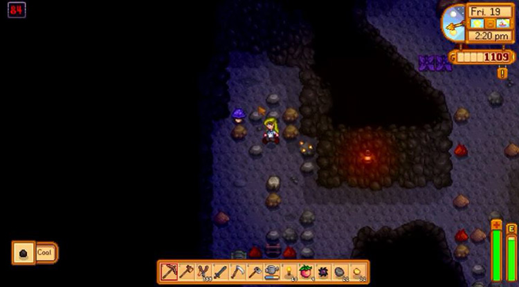 Purple Mushrooms in the Mines of Stardew Valley