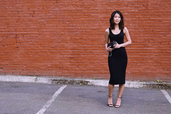 Fluid Tank Dress - Black