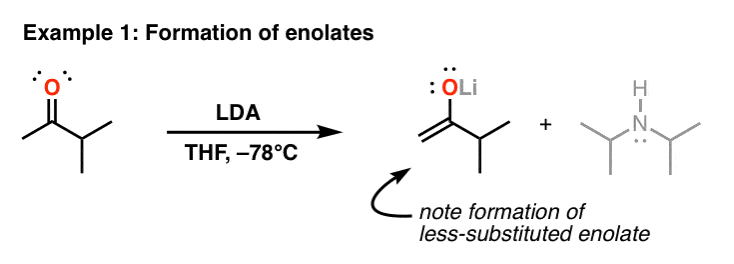 lda-lithium-diisopropyl-amide-in-formation-of-kinetics-enolate-from-ketone