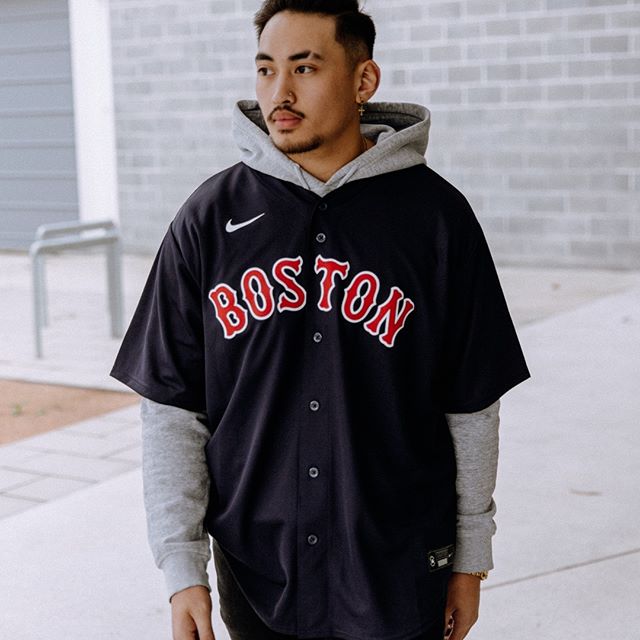 Baseball Shirt Over Hoodie