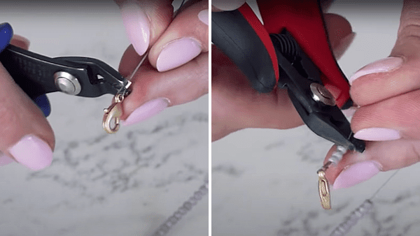 Use pliers and curling beads to complete the necklace