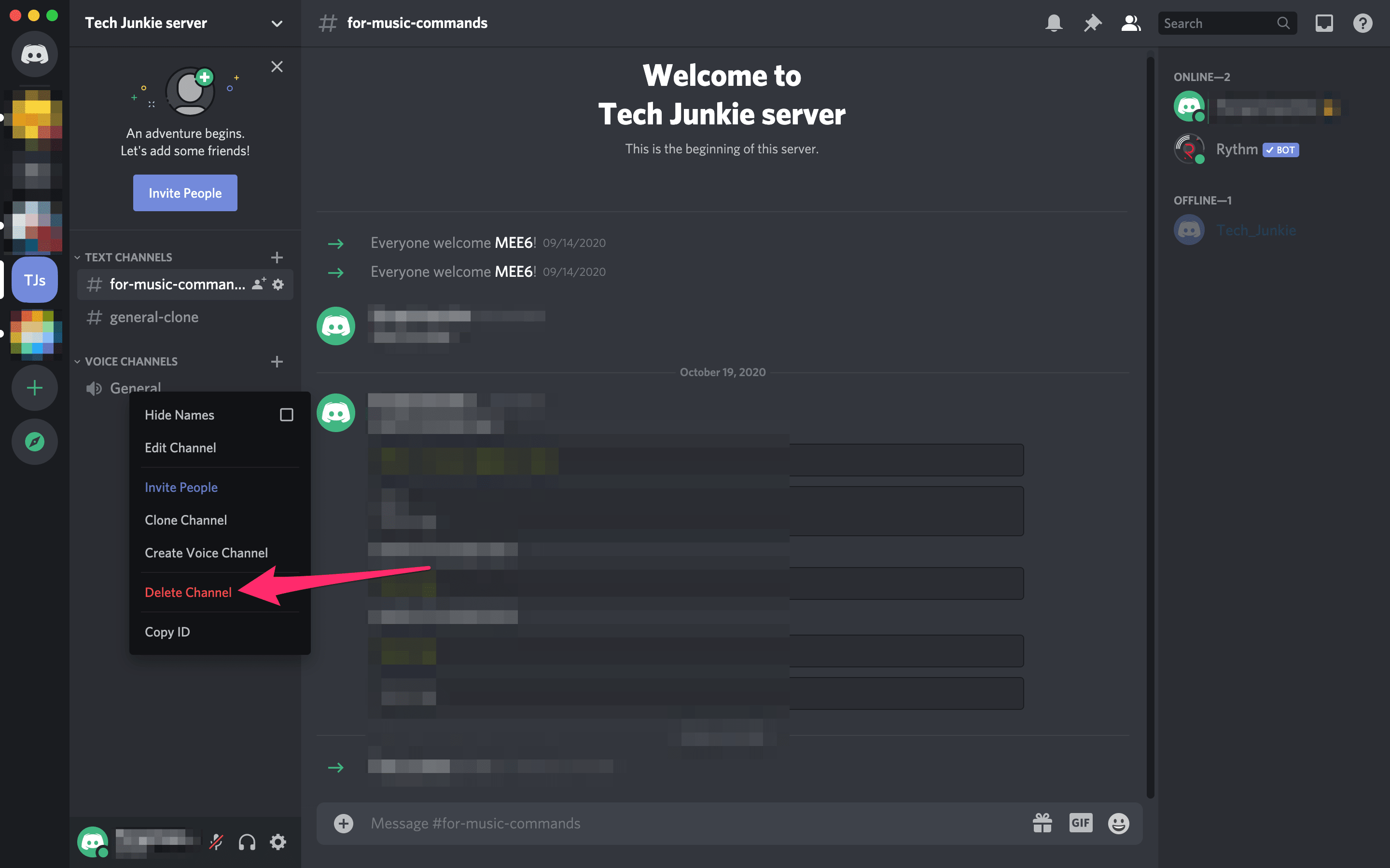 How to leave a voice channel in discord