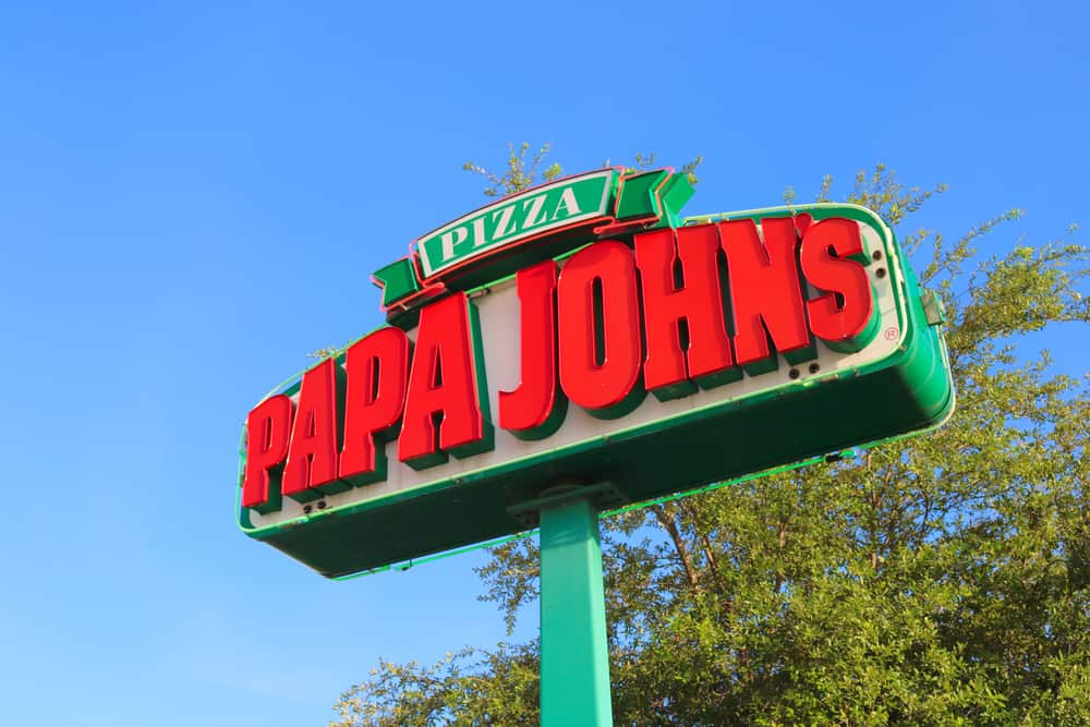 Papa Johns restaurant on a sunny day