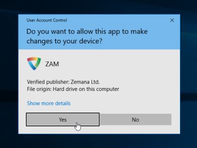 Zemana AntiMalware User Account Control