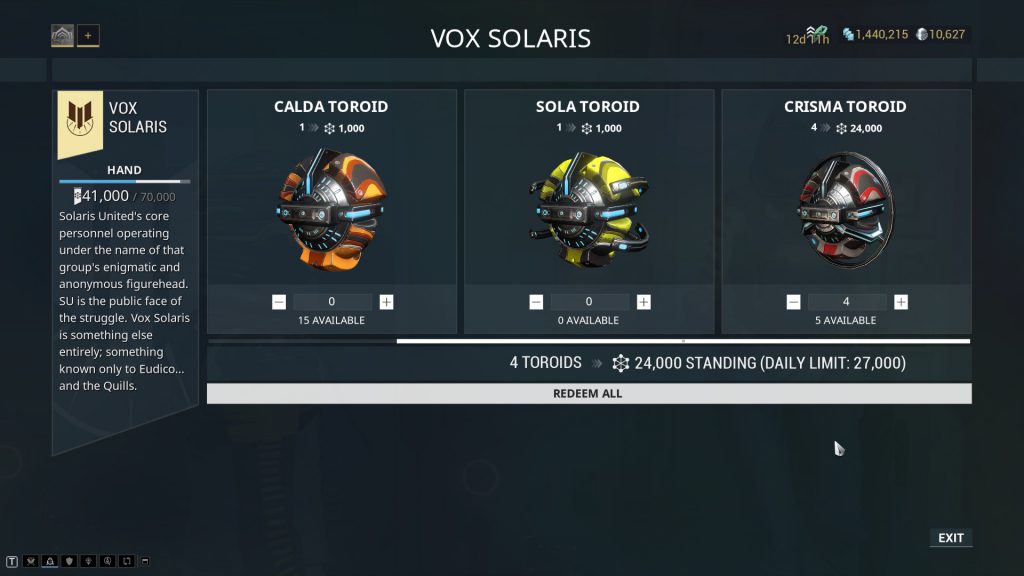 Vox Solaris 2 . Standing Guide