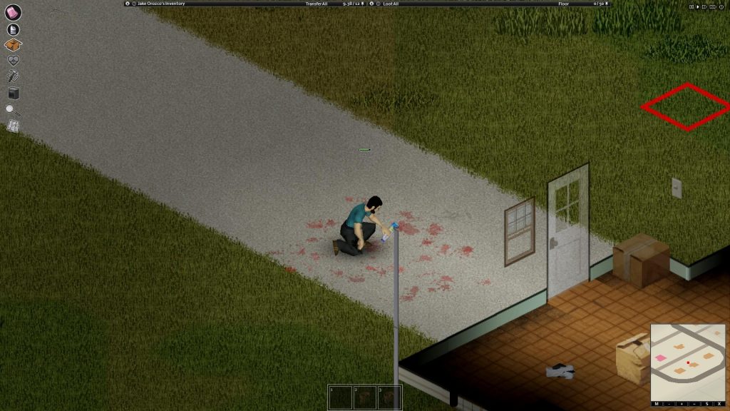 Project Zomboid - How to use a towel to wipe blood