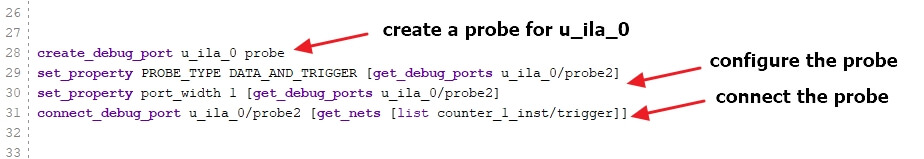 Create a probe for u_ila_0