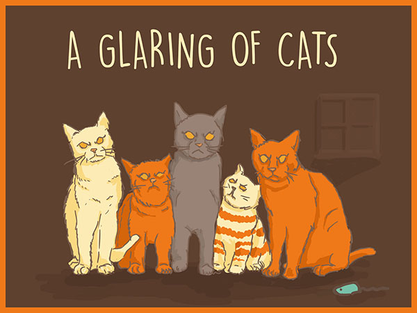Cat glaring illustration
