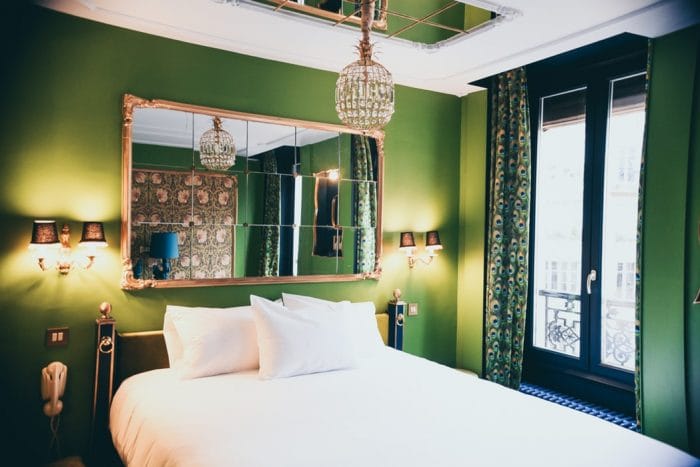 Parisian interior styled bedroom decor