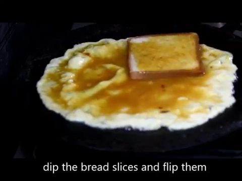 Flip and cook slices of bread