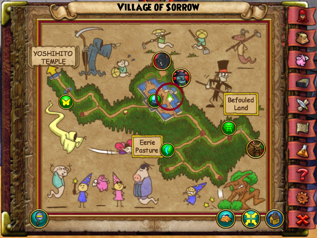 Map Blue Oyster Village of Sorrow