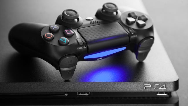 Dualshock 4 controller on PlayStation 4