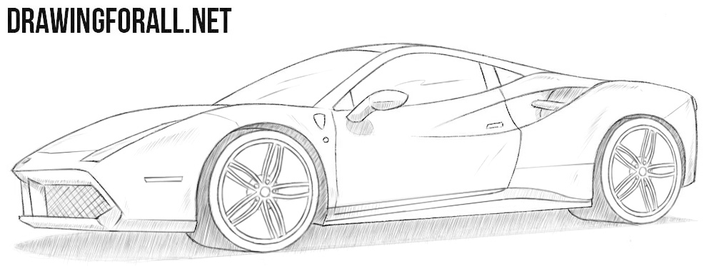How to draw a Ferrari 488