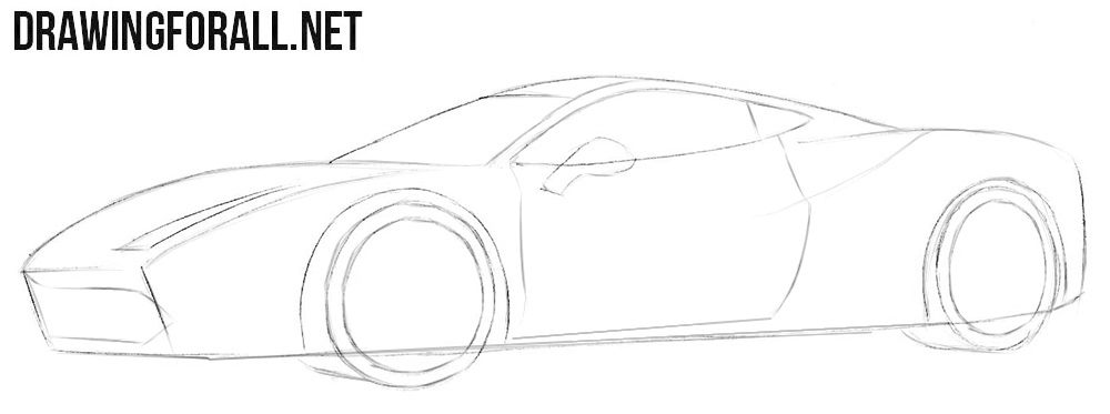 How to draw Ferrari supercar