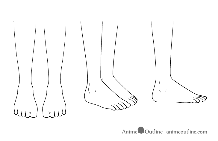 Anime running shoes drawing feet